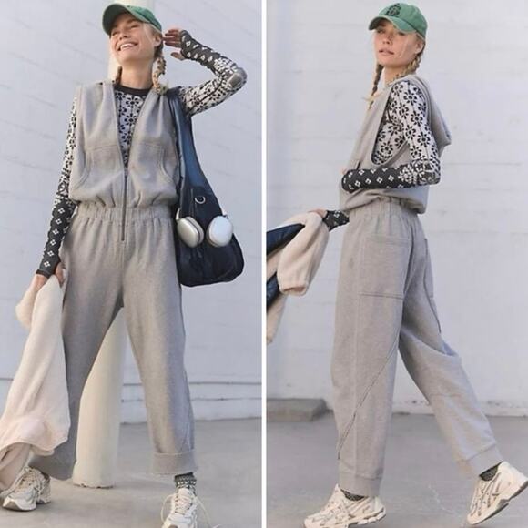 Free People Movement Set Go Sweatsuit Barrel Jumpsuit - Picture 1 of 9